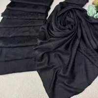 روسری نخ ژاکارد پیکاسو دوز دست دوز مشکی( دل آرا)