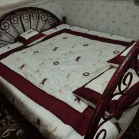 تخت دونفزه فلزس همراه با تشک فنری رویال سالم|تخت و سرویس خواب|قرچک, داوود آباد|دیوار