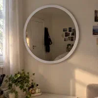 آینه گرد ۴۵ سانت قاب MDF سفید سالم
