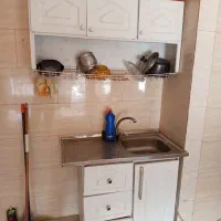 کابینت فلزی سینک و شیر برنجی
