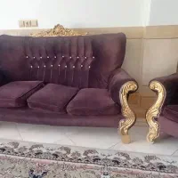 مبلمان هفت نفره کارکرده ولی سالم|مبلمان خانگی و میز عسلی|ابریشم, |دیوار