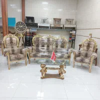 مبل سلطنتی ۹نفره مدل گنبدی تمام راش درحدنو