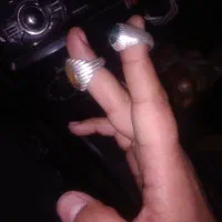 انگشتر نقره دست ساز و سنگ|کلکسیون اشیاء عتیقه|قم, دروازه ری|دیوار