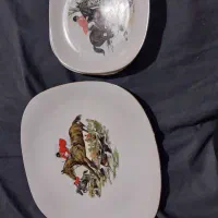 دیس کیک خوری قدیمی با بشقاب انگلیسی طرح اسب