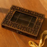 گیفت سازمانی جعبه چوبی آجیل لوکس باکس|ظروف سرو و پذیرایی|شیراز, اصلاح‌نژاد|دیوار