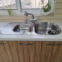 گاز شیشه‌ای رومیزی و سینک ایتالیایی در حد نو|اجاق گاز و لوازم برقی پخت‌وپز|سمنان, |دیوار