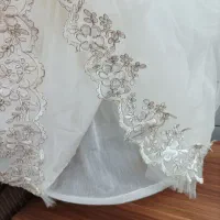 لباس عروس دخترانه ژپون دار همراه با تور سر|کفش و لباس بچه|کرمان, |دیوار