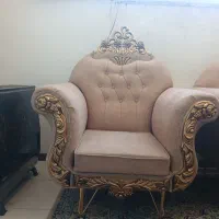 فروش یک دست مبل ۷ نفر با رنگ قهوهایی روشن|مبلمان خانگی و میز عسلی|شاهین‌شهر, مسکن مهر|دیوار