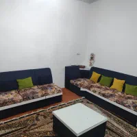 مبل ال سورمه ای و گل دار