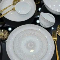 دوسرویس شیش نفره سان طوسی و قوری کتری نزاز