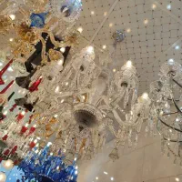 لوستر باکارات سفید رنگی ...|لوستر و چراغ آویز|خاوران, |دیوار