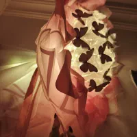 سه عدد دسته گل روبانی و پروانه ای