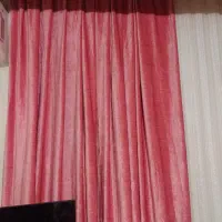 دوعدد والن پرده مخمل صورتی