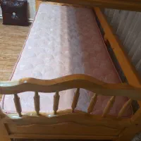 تختخواب دو طبقه چوبی نوجوان۱۸۵×۸۸ تشک ۱۸۰×۷۸|تخت و سرویس خواب|تهران, دکتر هوشیار|دیوار