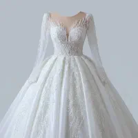 لباس عروس سنگ کاری سفارش امارات به همرا تور و ژپون