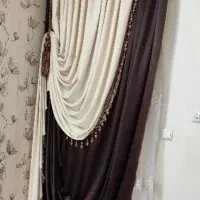 والان دکور پرده مخمل قهوه‌ای ۲۸۵×۳۴۰