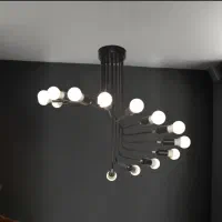 میز صندلی باغی و لوستر