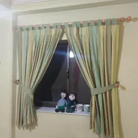 پرده اتاق خواب یا هال + میل پرده چوبی