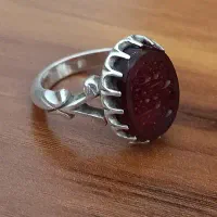 انگشتر نقره عقیق خط بسیار زیبای استاد طاهر