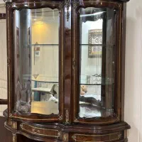 بوفه سه در رنگ متالیک چوب اصل تمیز دو تکه|بوفه، ویترین، کنسول|تهران, فلسطین (میدان انقلاب)|دیوار