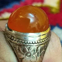 انگشتر عقیق یمن پرتقالی
