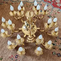 لوستر برنز رنگ ثابت، ۱۸ شاخه، با لامپ های کم مصرف|لوستر و چراغ آویز|تهران, ارم|دیوار