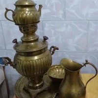 سماور  آنتیک باسرویس کامل قوری ،سینی ،پارچ ،کاسه|صنایع دستی و سایر لوازم تزئینی|مسجد سلیمان, |دیوار