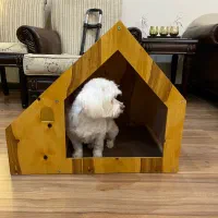 خانه چوبی پت ظرف آب و غذا