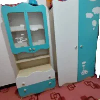 سرویس‌کاملِ‌کودک‌و‌نوجوان(آپادانا)+فرش باب‌اسفنجی|تخت و سرویس خواب|تنکابن, |دیوار