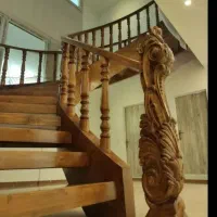 پله ونرده چوبی دوبلکس