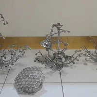 ۳ عدد لوستر استیل نقره ای