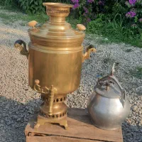 سماور زغالی ۱۵لیتری برنجی