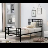 تخت خواب یکنفره فلزی مدل صدف (مشبک)