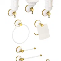 جا مایع و مسواک و دستمال و حوله دستشویی