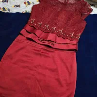 کت و دامن قرمز زرشکی گیپوری کنزو سایز