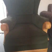 دو عدد مبل دستی چوب گردو سفارشی