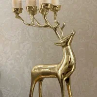 گوزن دکوری طلایی شمع دار- قیمت مناسب