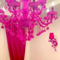 حراج لوستر اریا سرخابی سایز بزرگ