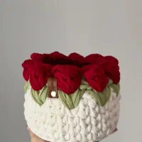 سبد تریکو مدل گل لاله