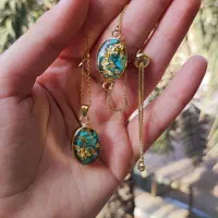 گردنبد و دستبند ست فیروزه خاص