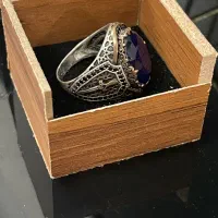 انگشتر نقره ترک رکاب سپر و شمشیر سنگ یاقوت وارداتی|جواهرات|رشت, معلم|دیوار