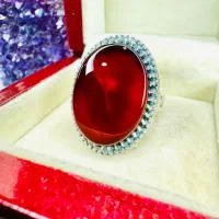 انگشتر فوق کلکسیونی عقیق شفت العبد آلبالویی خراسان