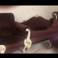 مبل ۸ نفره کلاسیک با میز ناهارخوری چوبی