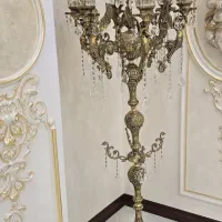 آباژور ایستاده تمام برنج هفت شاخه طرح فرشته