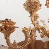 لوستر دوگل تمام برنز طلایی|لوستر و چراغ آویز|رشت, سعدی (تختی)|دیوار