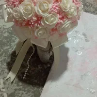 دسته گل عروس با چادر عروس بااینه شمعدان|آینه|پاکدشت, پاکدشت (مامازند)|دیوار