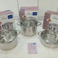 سرویس قابلمه استیل کف چدن اکبند مدل Steama کرکماز