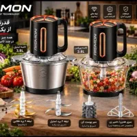 خردکن دوکاسه 3/8لیتر 6تیغ طلایی ریسمون+یکسال ضمانت