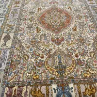 فرش ۶ متری ابریشم تبریز ۵۰رج طرح رسول نامی