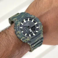 ساعت جیشاک ژاپنGa2100سبز چریکی تنظیم خودکارG-Shock